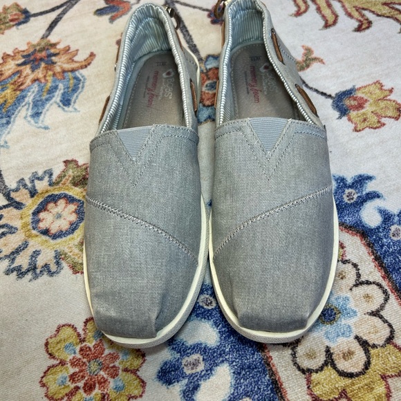 Bobs Skechers Gray Loafers Memory Foam Leather Insole - Picture 5 of 5